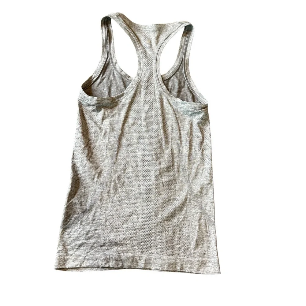 Lululemon Swiftly Racerback Tank Womens 2 Gray ProSkills Logo Running Workout